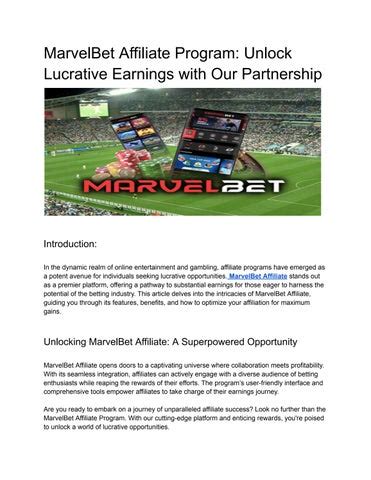 Marvelbet affiliate 